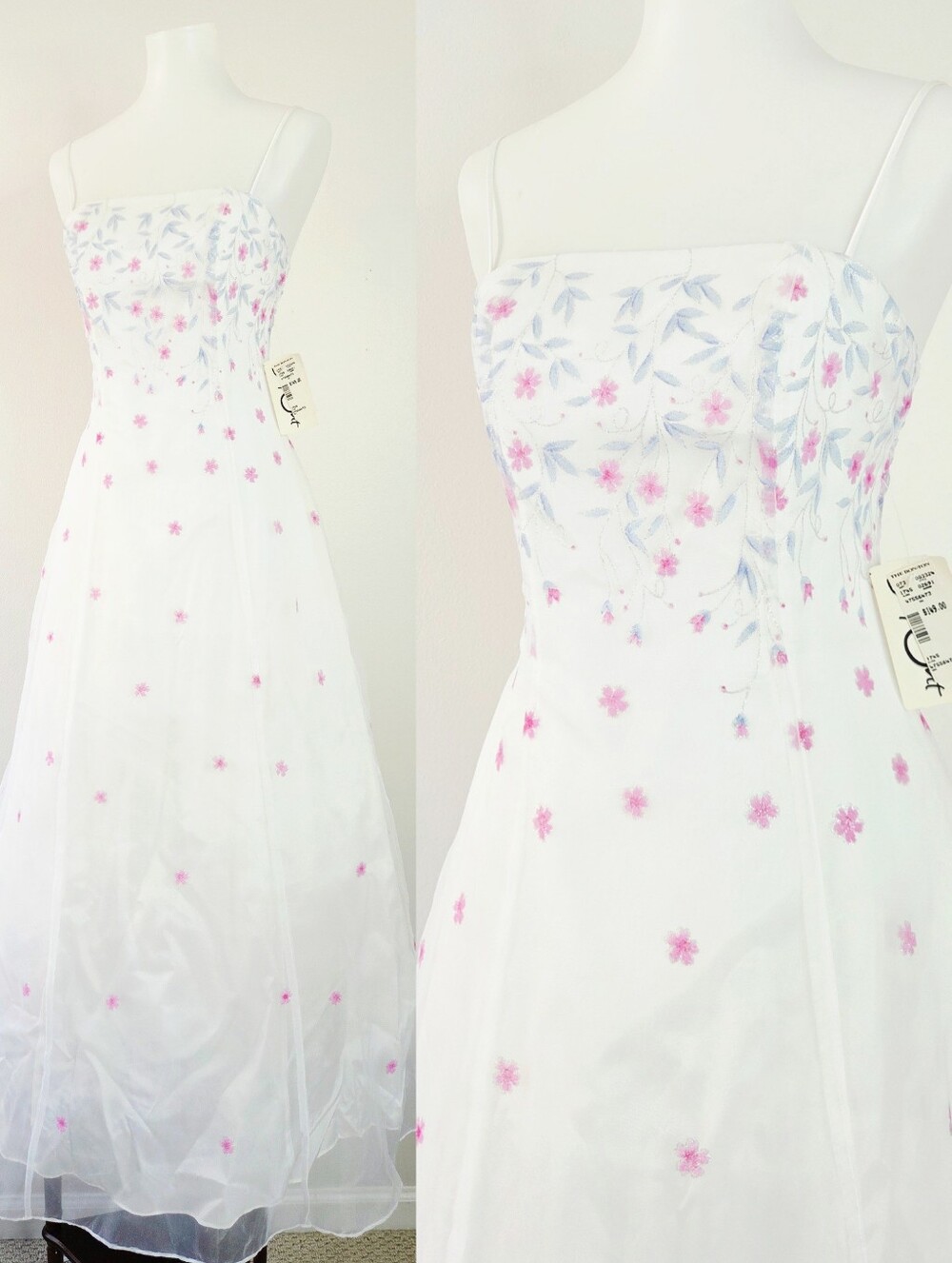 Vintage Steppin’ Out Gown Dress Maxi Floral 90s Deadstock Size 7 8